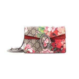 Gucci Red, Pink and Green Floral Crossbody Bag
